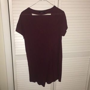 Maroon T-shirt Dress